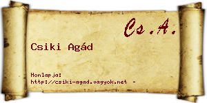 Csiki Agád névjegykártya